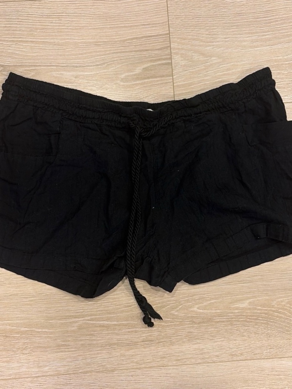 Lagaci Black Athletic Drawstring Shorts